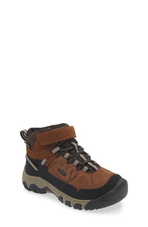Keen Kids' Targhee Iv Mid Waterproof Hiking Shoe In Bison/brindle