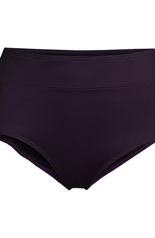 Shop Lands' End Plus Size Tummy Control High Waisted Bikini Swim Bottoms In Blackberry