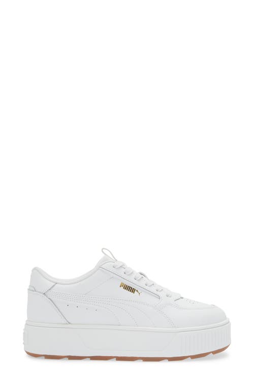 Puma Karmen Rebelle Platform Sneaker In White- White-gold