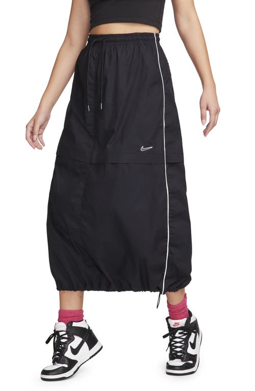 Nike Sportswear Woven Maxi Skirt In Black/white