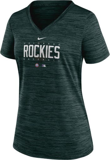 Women's Nike Black Colorado Rockies Mesh V-Neck T-Shirt