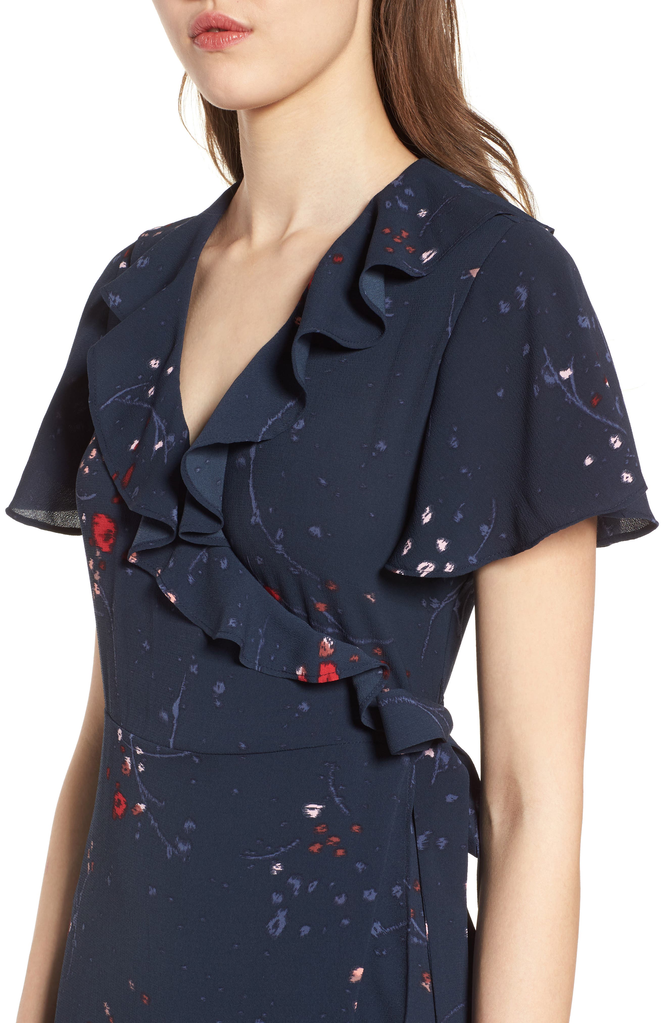 chelsea28 ruffle wrap dress