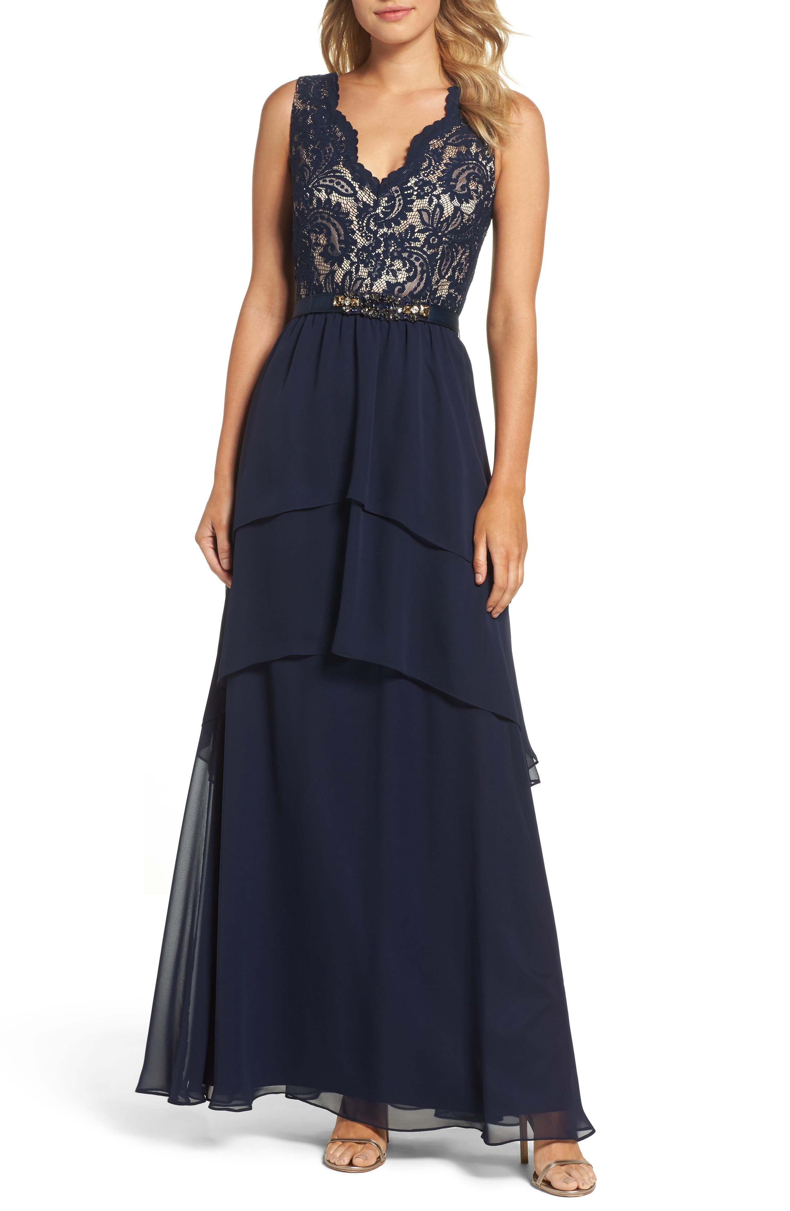 Eliza J Lace Bodice Gown (Regular & Petite) Nordstrom