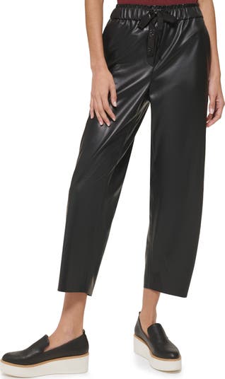 Fina Faux Leather Cropped Pants-Cream ***FINAL SALE***