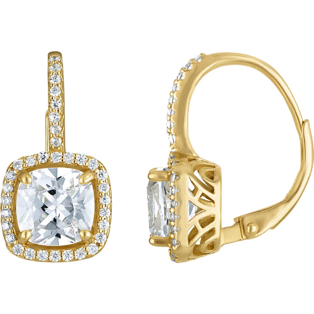 Fzn Diamond Lever-back Earrings In White