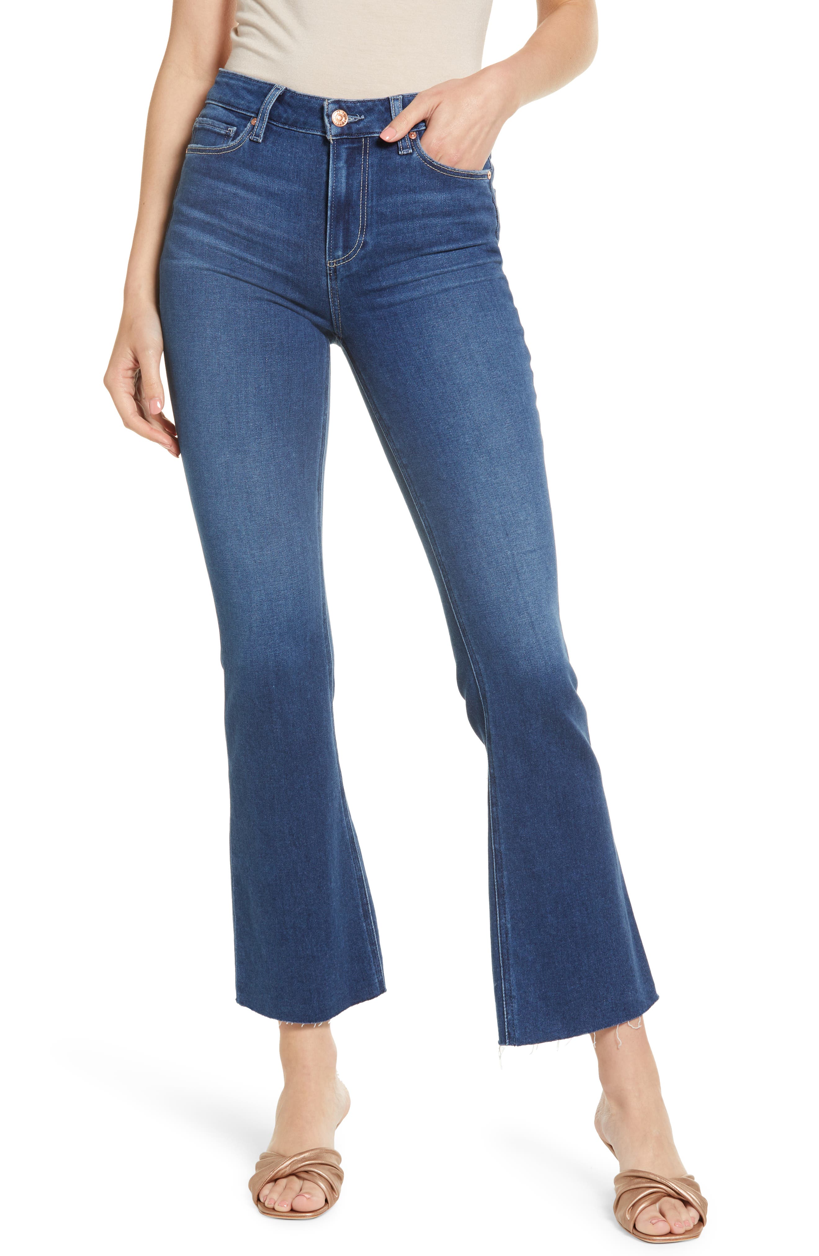 PAIGE Claudine High Waist Frayed Hem 
