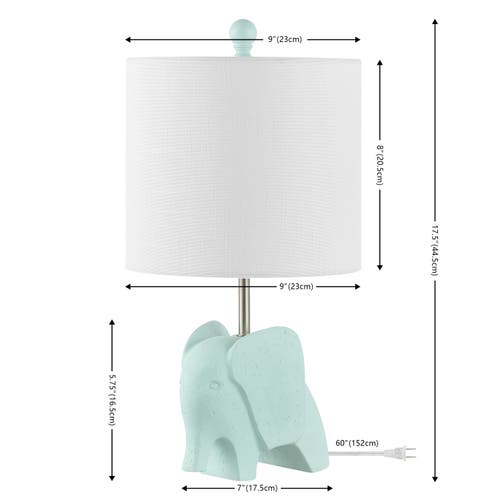 Jonathan Y Koda Eclectic Southwestern Resin/iron Elephant Led Kids' Table Lamp In Turquoise
