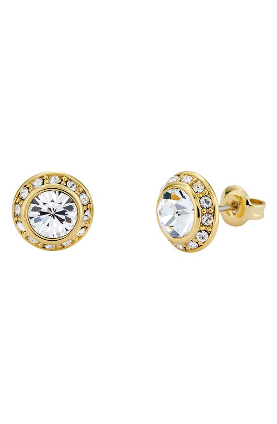Ted Baker Soletia: Solitaire Sparkle Crystal Stud Earrings In Gold Tone Clear Crystal