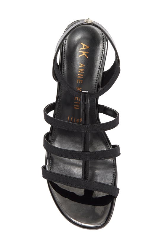 Shop Anne Klein Bijou Strappy Wedge Sandal In Black
