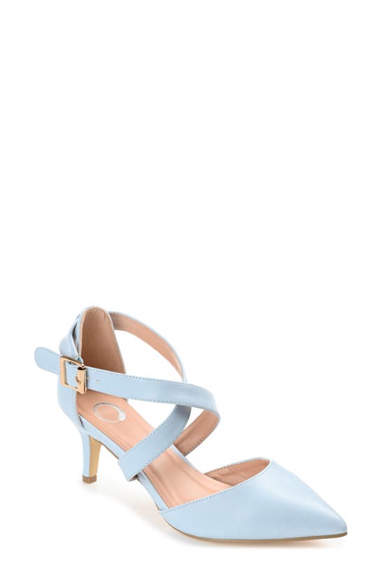 Shop Journee Collection Riva Crossover Pump In Blue