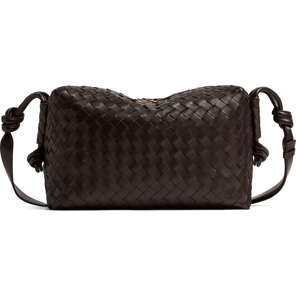 Bottega Veneta Medium Loop Intrecciato Shoulder Bag In 2190 Fondant-m Brass