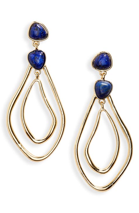 Lapis Lazuli Orbital Drop Earrings