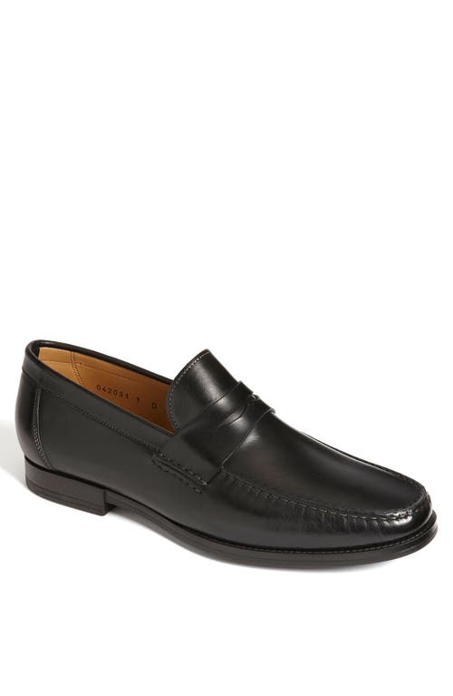 Shop Santoni 'ross' Penny Loafer In Black