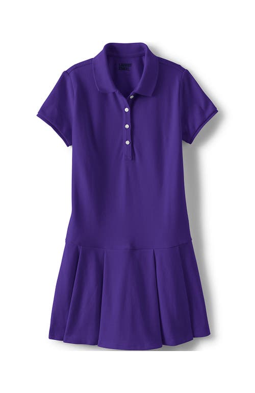 Shop Lands' End School Uniform Girls Short Sleeve Mesh Pleated Polo Dress In Deep Purple