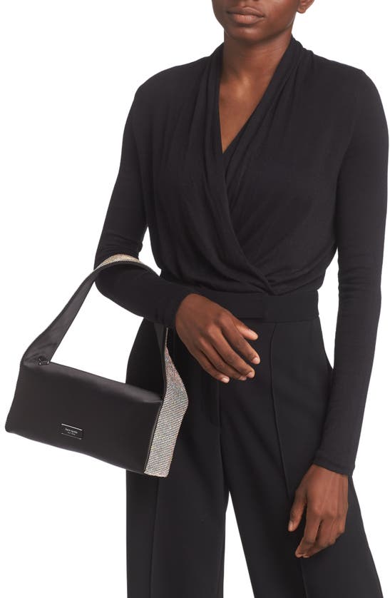 Shop Kate Spade Afterparty Crystal & Satin Handbag In Black Multi.