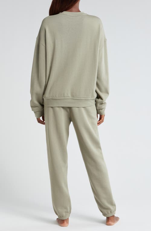 Lunya Silksweats™ Oversize Cotton Blend Pajama Sweatshirt In Shaded Olive