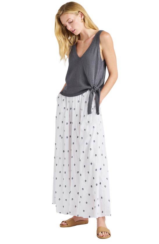 Splendid Berkeley Side Tie Cotton Sweater Tank In Ash Navy