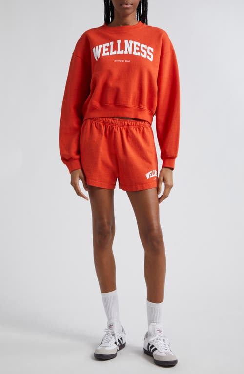 Sporty & Rich Wellness Ivy Crop Sweatshirt Red Clay at Nordstrom,