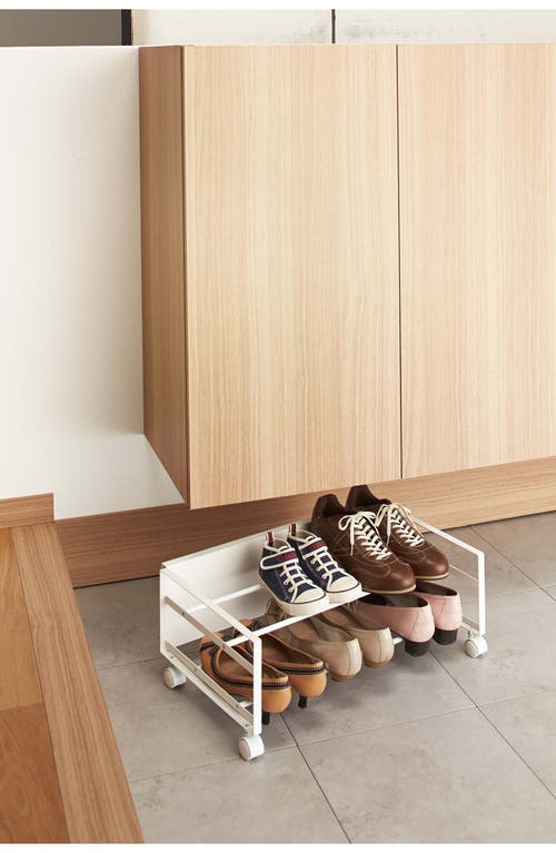 Yamazaki Rolling Shoe Rack In White