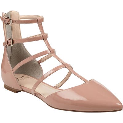 Marc Fisher Ltd Scoutly Strappy Pointy-Toe Flat- Pink