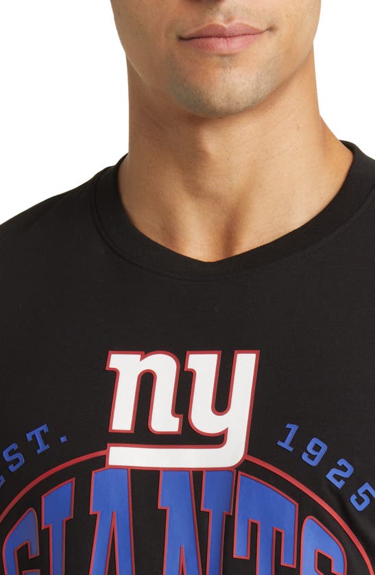 Hugo Boss Boss X Nfl Stretch Cotton Graphic T-shirt In New York Giants Black