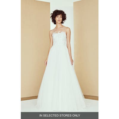 Nouvelle Amsale Adelaide Lace & Tulle Ballgown Wedding Dress, Size IN STORE ONLY - Ivory