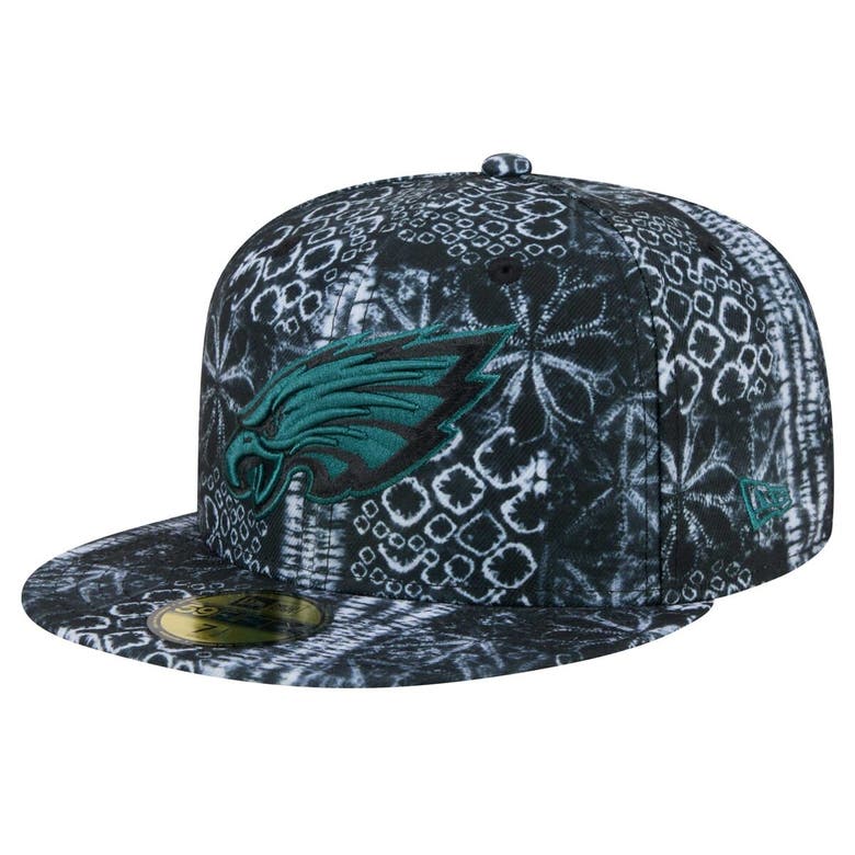 Shop New Era Black Philadelphia Eagles Shibori 59fifty Fitted Hat