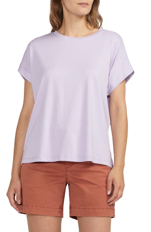 Drapey Cuff Cotton & Modal T-Shirt in Lavender