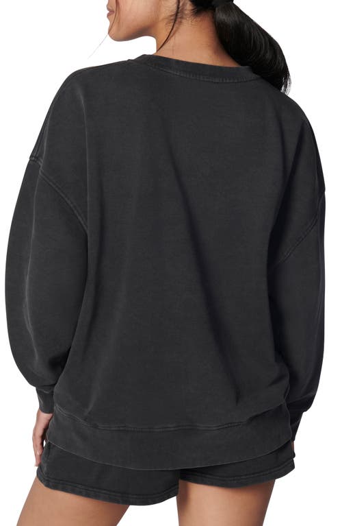 Shop Florence By Mills Oversize Crewneck Cotton Blend Sweatshirt In Washed Black