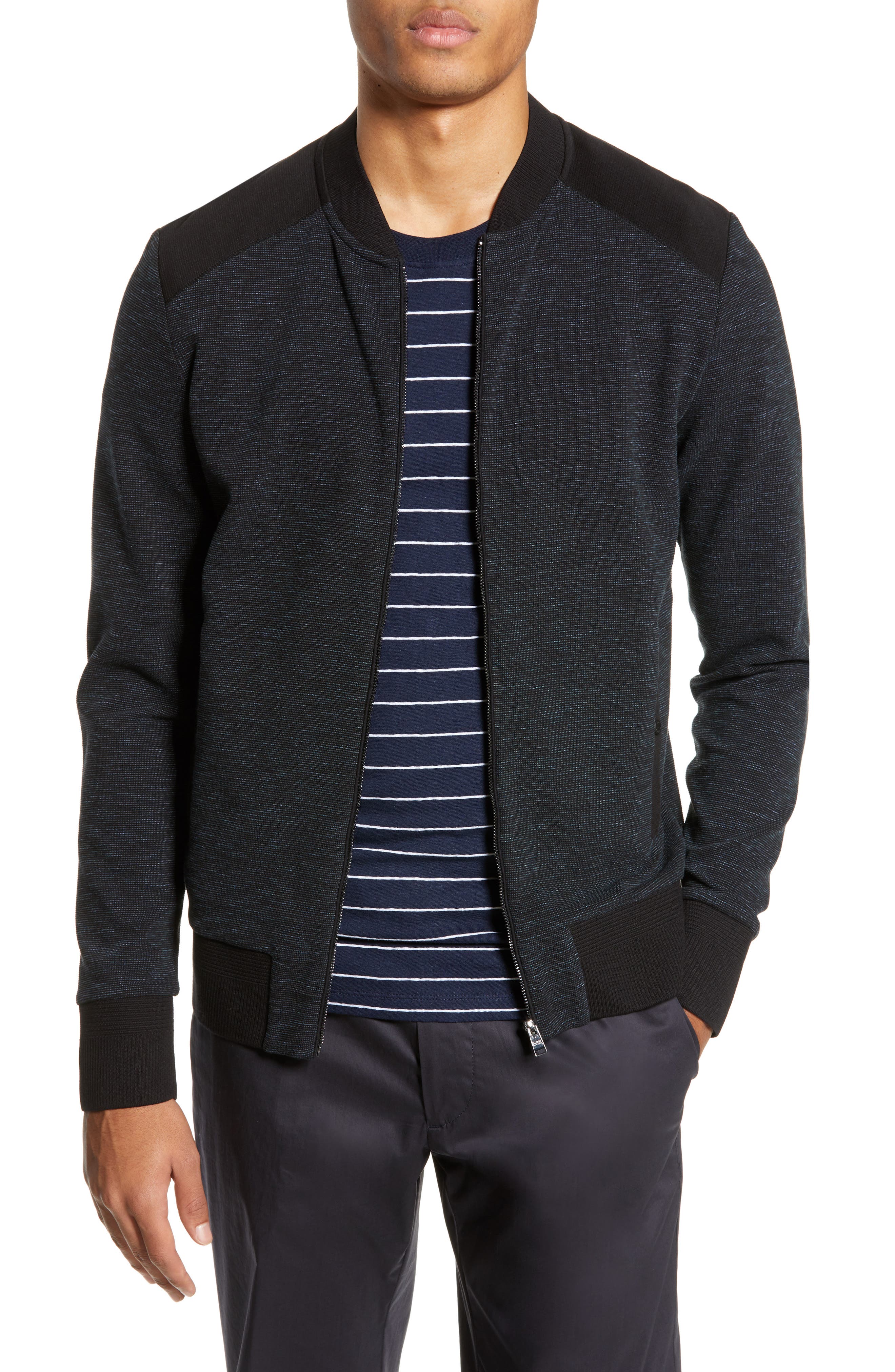 BOSS Skiles Regular Fit Full Zip Knit Jacket Nordstrom