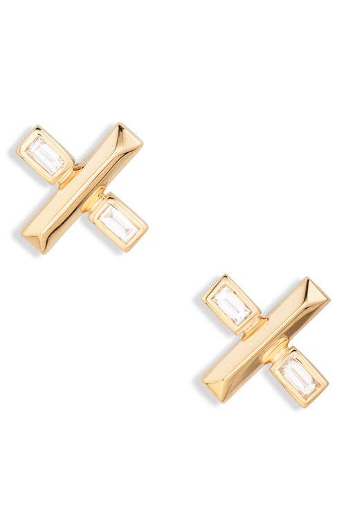 Shop Dana Rebecca Designs Reese Brooklyn Diamond X-stud Earrings In Yellow Gold/diamond