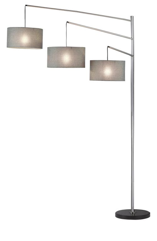 ADESSO LIGHTING Wellington 3-Arm Arc Floor Lamp in Brushed Steel at Nordstrom