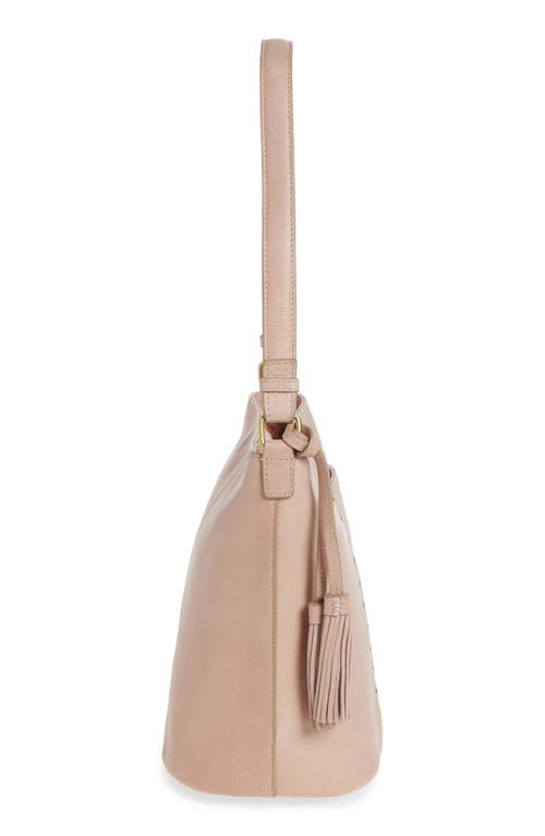 Shop Lucky Brand Evie Leather Bucket Bag In Rose