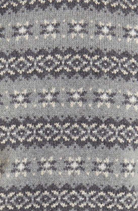Faherty Highland Fair Isle Puff Sleeve Sweater In Grey Multi
