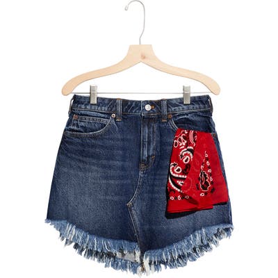 Free People Bailey Denim Miniskirt, Blue