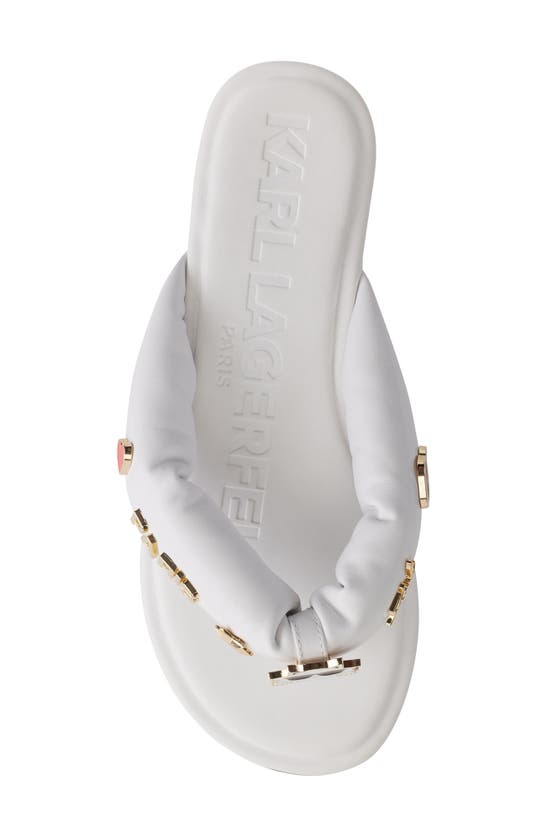 Shop Karl Lagerfeld Ceejay Pins Flip-flop In Bright White