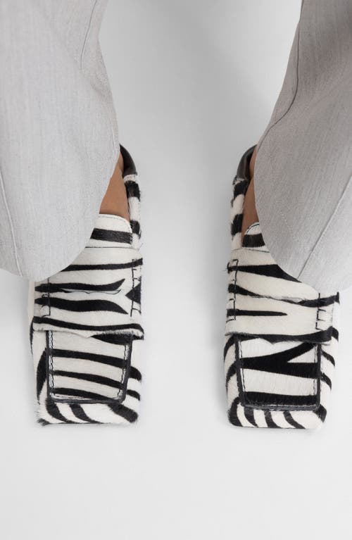 Shop Jacquemus The Carré Genuine Calfskin Loafer In Black And White Zebra 9dz