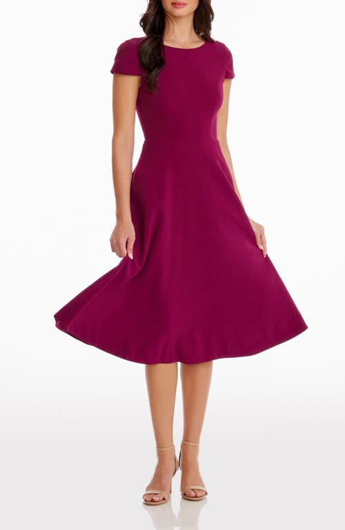 Shop Dress The Population Livia Fit & Flare Dress In Dark Magenta