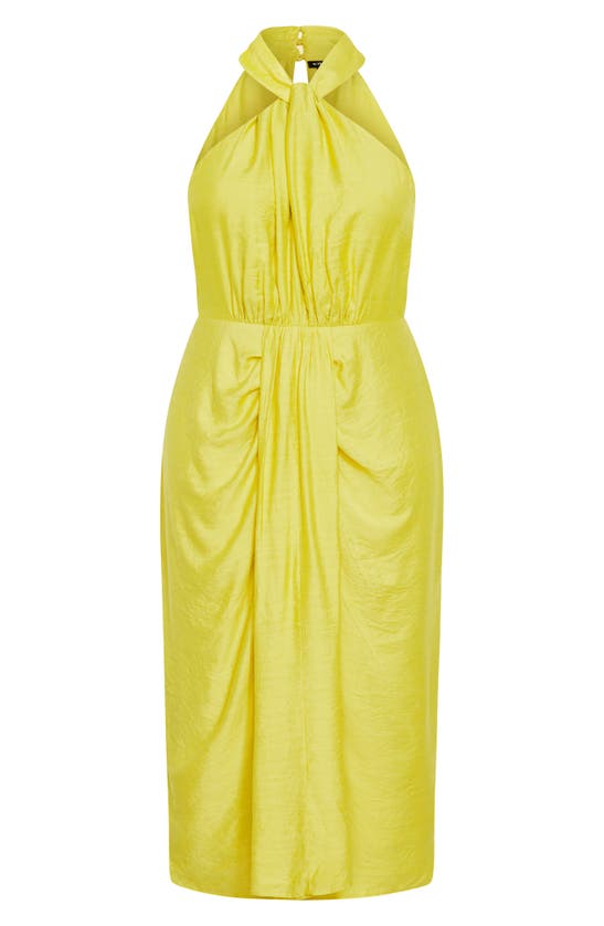 Shop City Chic Briella Twist Neck Midi Dress In Lime