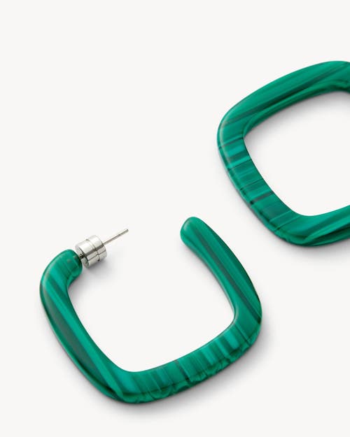 Shop Machete Midi Square Hoops In Malachite