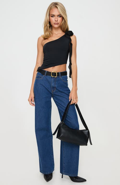 Shop Princess Polly Carmonie One-shoulder Top In Black