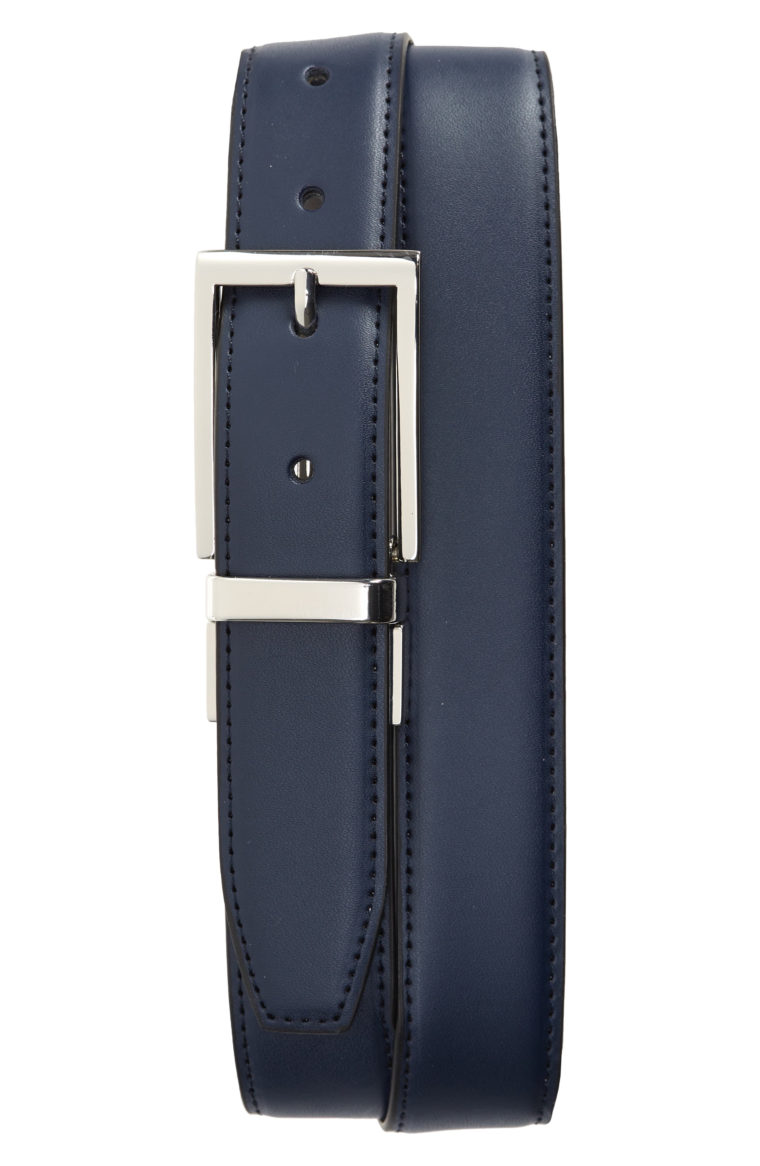 Navy leather belt mens Clearance