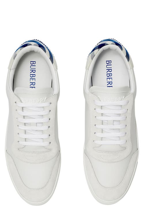 Shop Burberry Robin Low Top Sneaker In White/knight Ip Chk