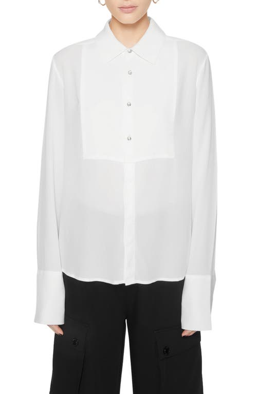 Rebecca Minkoff Ophelia Tie Neck Long Sleeve Button-Up Top White at Nordstrom,