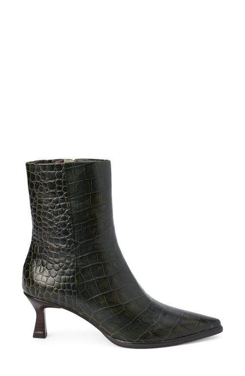 Shop Matisse Gabbie Pointed Toe Bootie In Green Croc