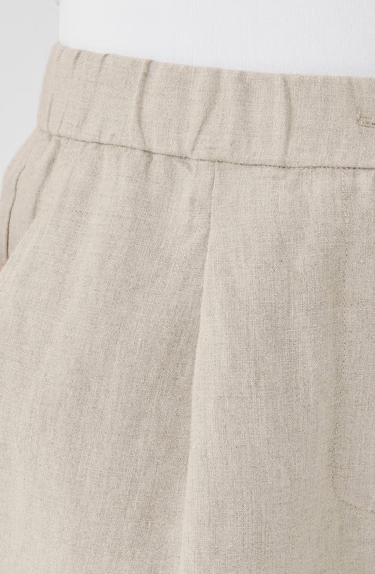 Shop Eileen Fisher Organic Linen Shorts In Undyed Natural