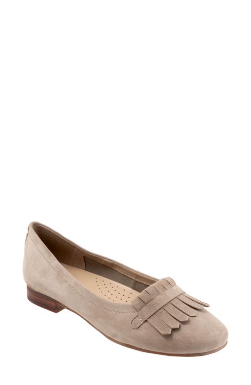 Trotters Greyson Kiltie Flat Stone Suede at Nordstrom,