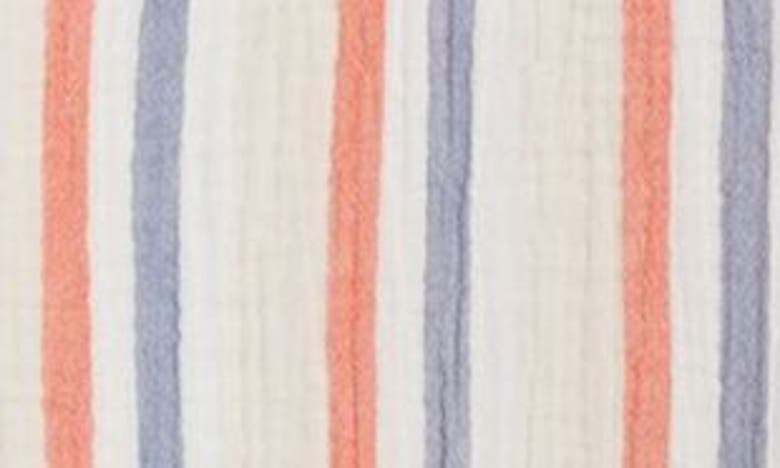 Shop Caslon Long Sleeve Cotton Gauze Popover Top In Ivory/ Stripes