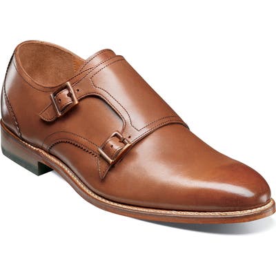 Stacy Adams M2 Plain Toe Double Strap Monk Shoe - Brown