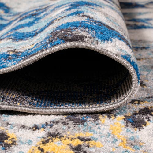 Jonathan Y Pebble Marbled Abstract Area Rug In Dark Gray/blue